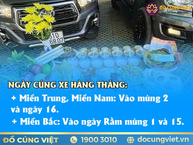 Cúng xe hàng tháng vào ngày nào?
