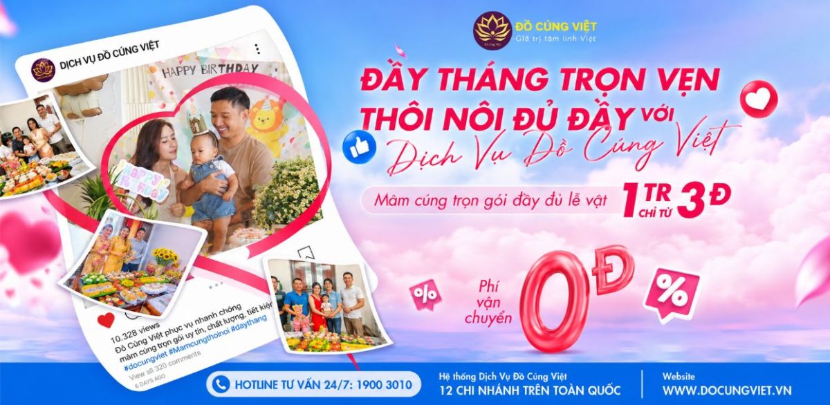 Mâm cúng đầy tháng thôi nôi trọn gói